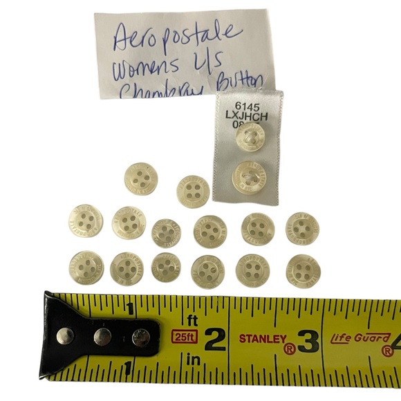 Aeropostale Replacement Logo Buttons x16 from Women Chambray Collar Shirt READ - Picture 4 of 4